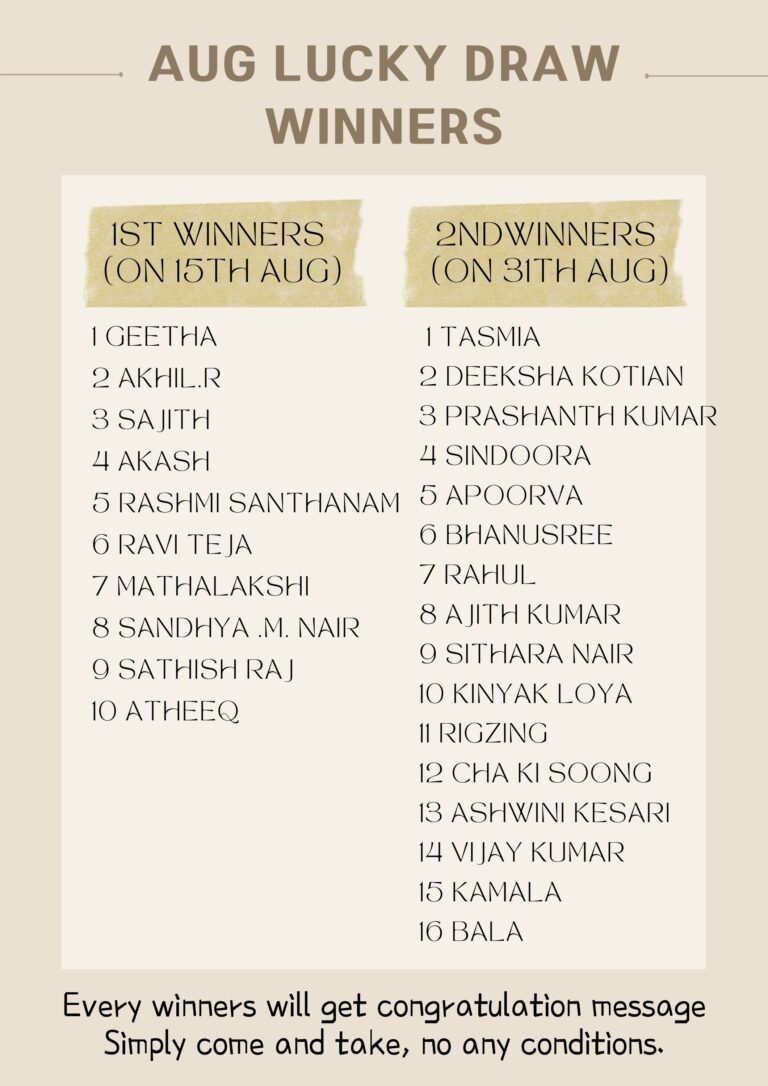 CONGRATULATIONS for Lucky Draw Winners